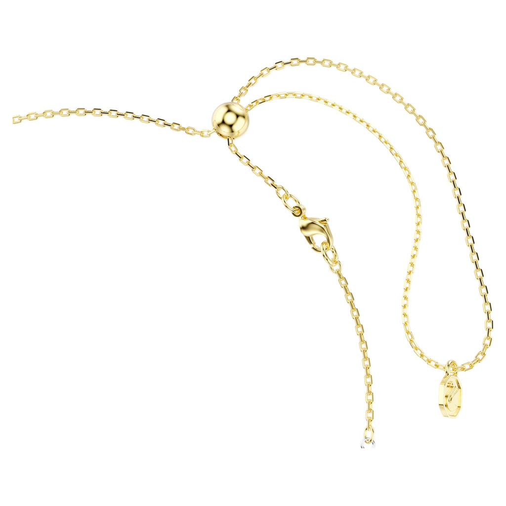 Swarovski Hyperbola Y necklace Round cut, Knot, White, Mixed metal finish