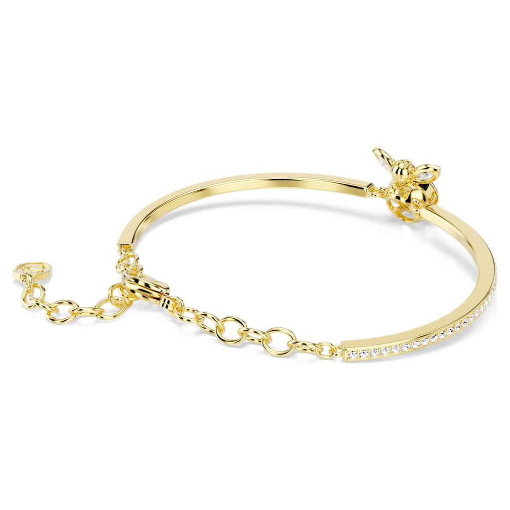 Swarovski Idyllia bangle Mixed cuts, Bee, Multicolored, 18K gold finish