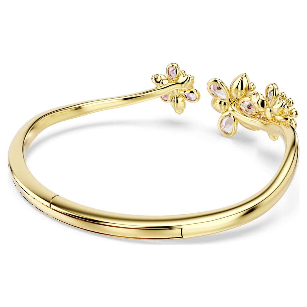 Swarovski Idyllia bangle Mixed cuts, Flower, Multicolored, 18K gold finish