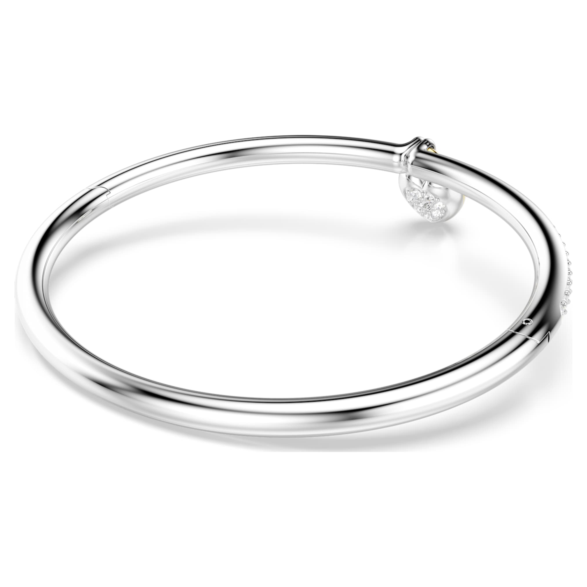 Swarovski Idyllia bangle Mixed cuts, Heart, Pink, Mixed metal finish