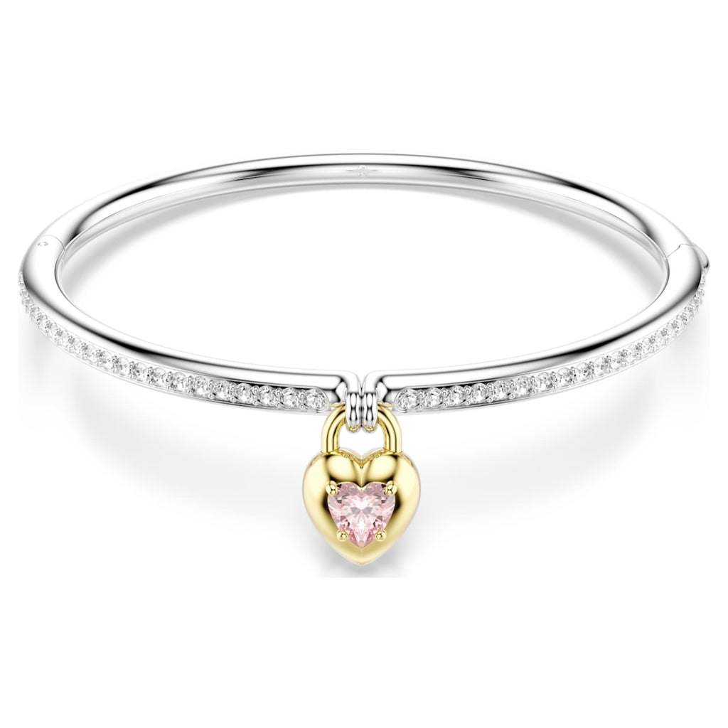 Swarovski Idyllia bangle Mixed cuts, Heart, Pink, Mixed metal finish