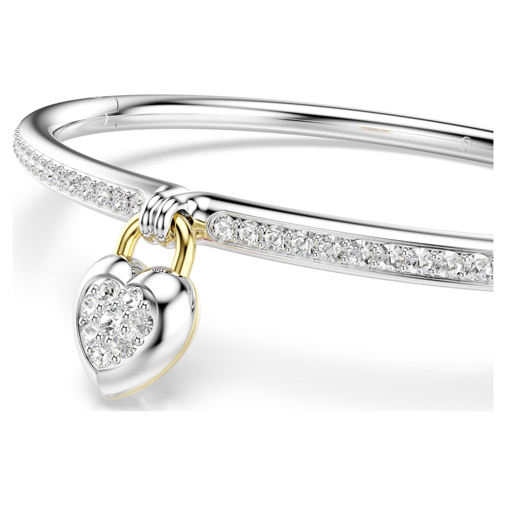 Swarovski Idyllia bangle Mixed cuts, Heart, Pink, Mixed metal finish
