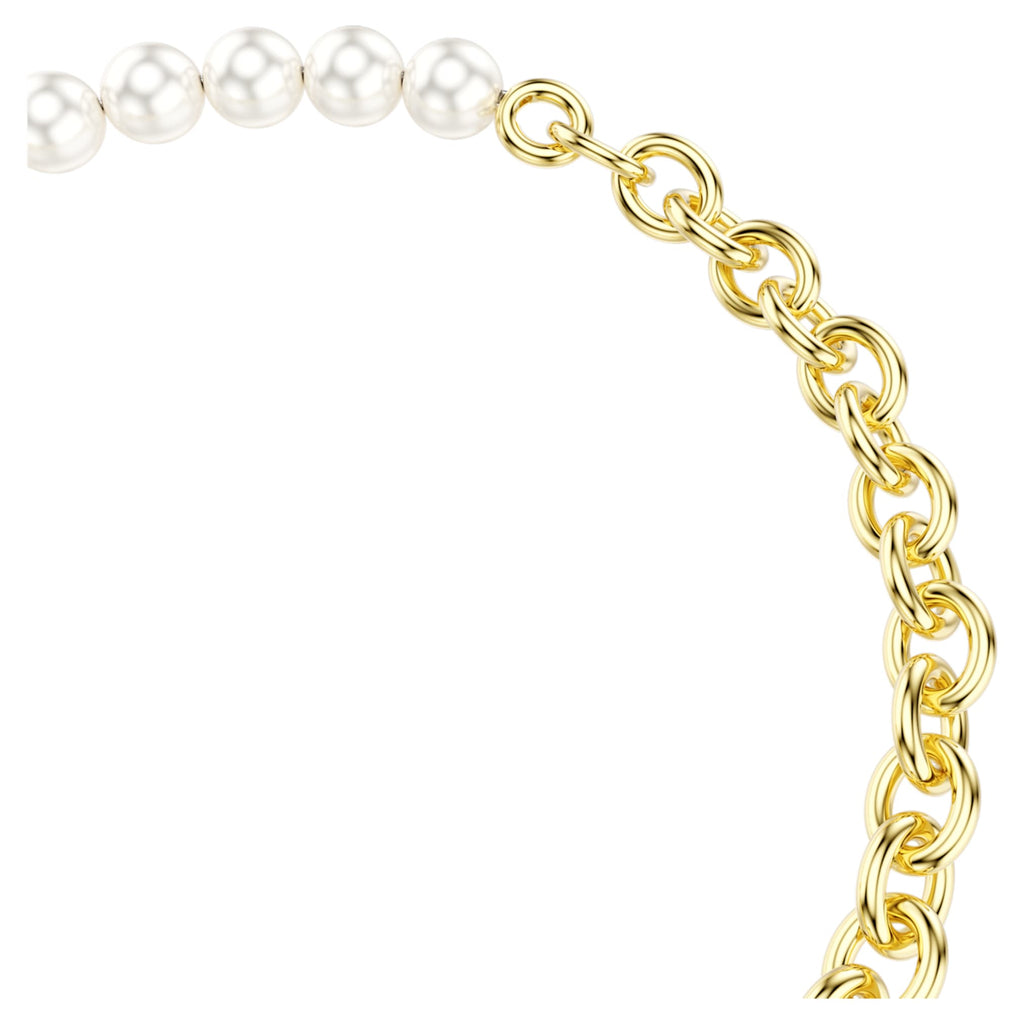 Swarovski Idyllia bracelet Crystal pearl, White, 18K gold finish