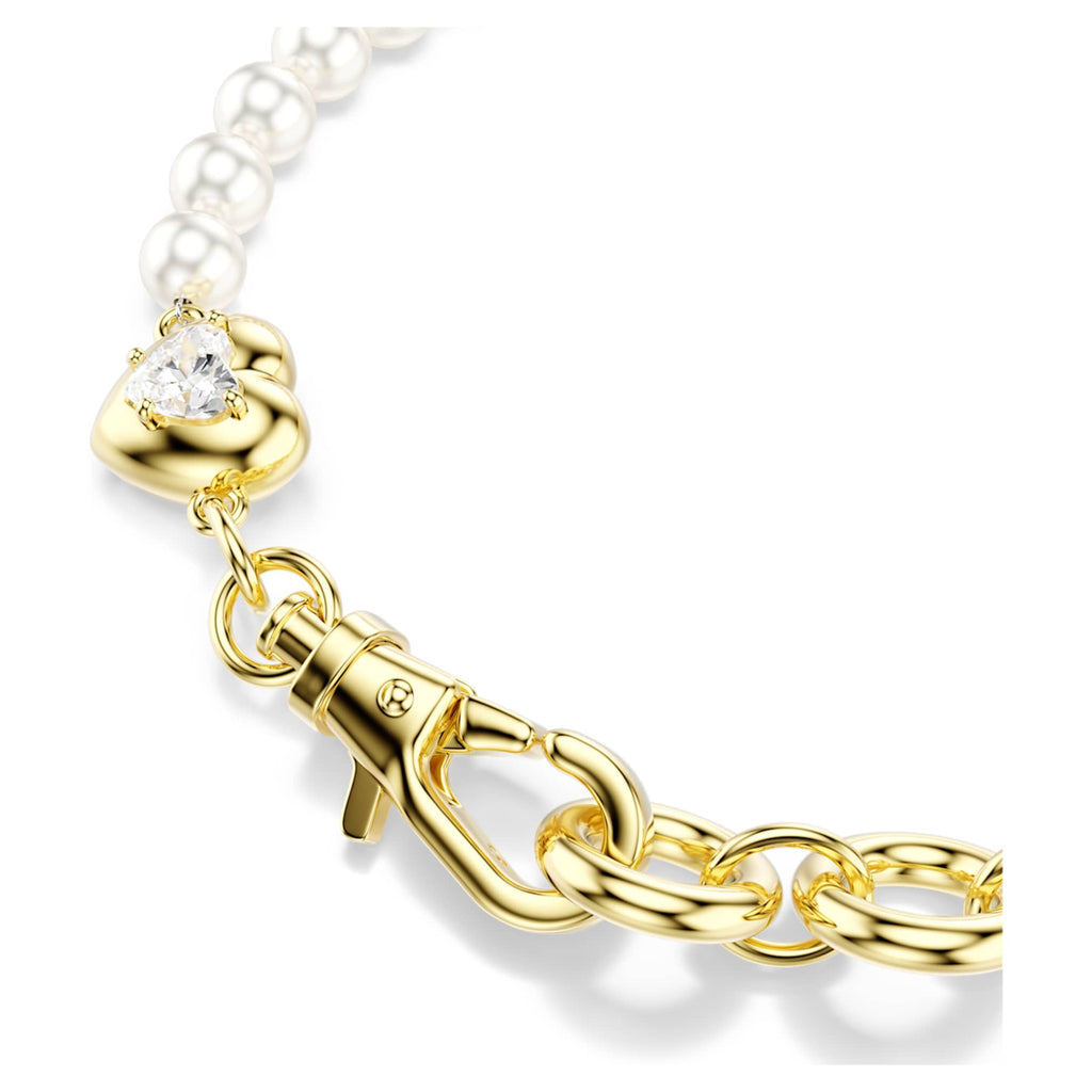 Swarovski Idyllia bracelet Crystal pearl, White, 18K gold finish