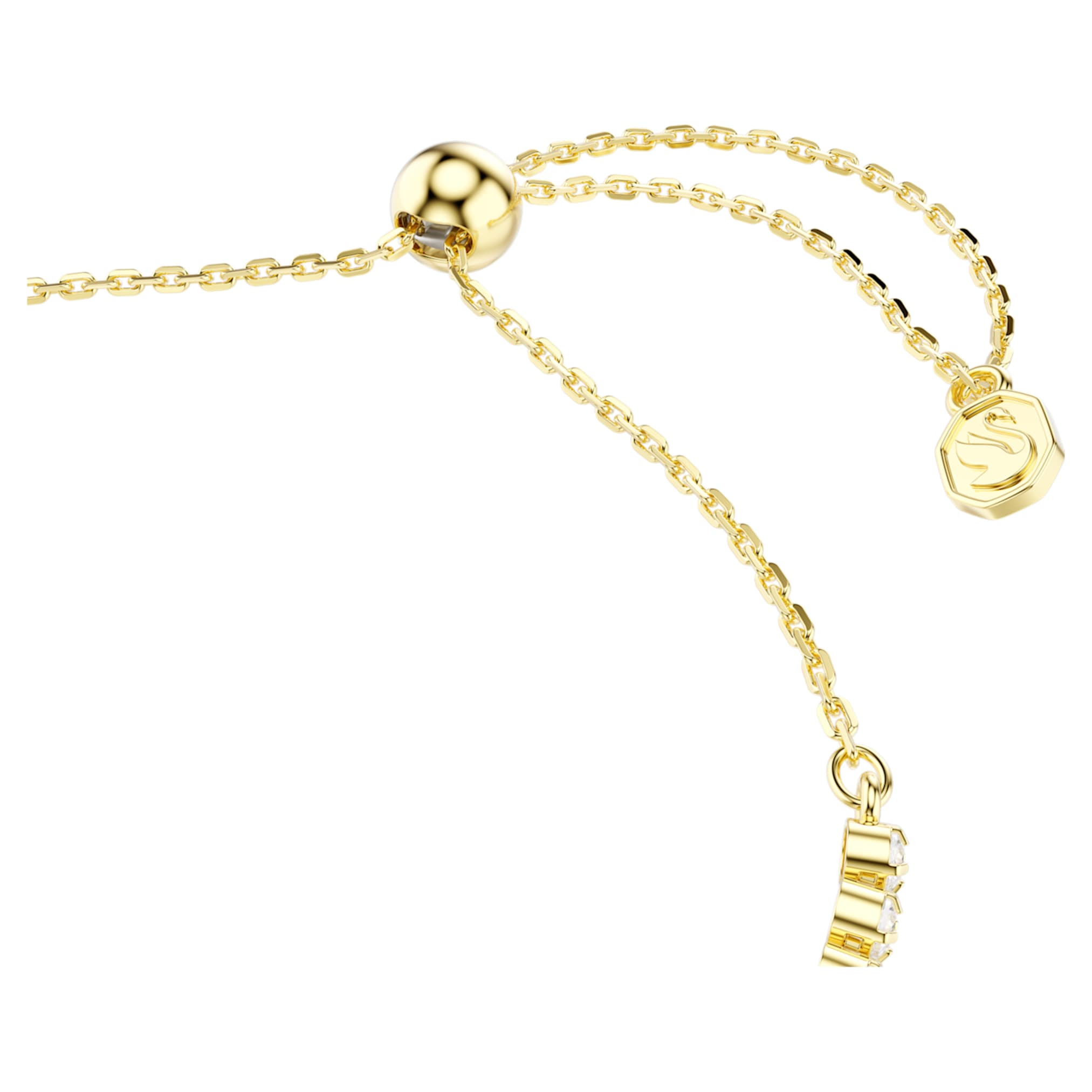 Swarovski Idyllia bracelet Mixed cuts, Heart with arrow, White, 18K gold finish