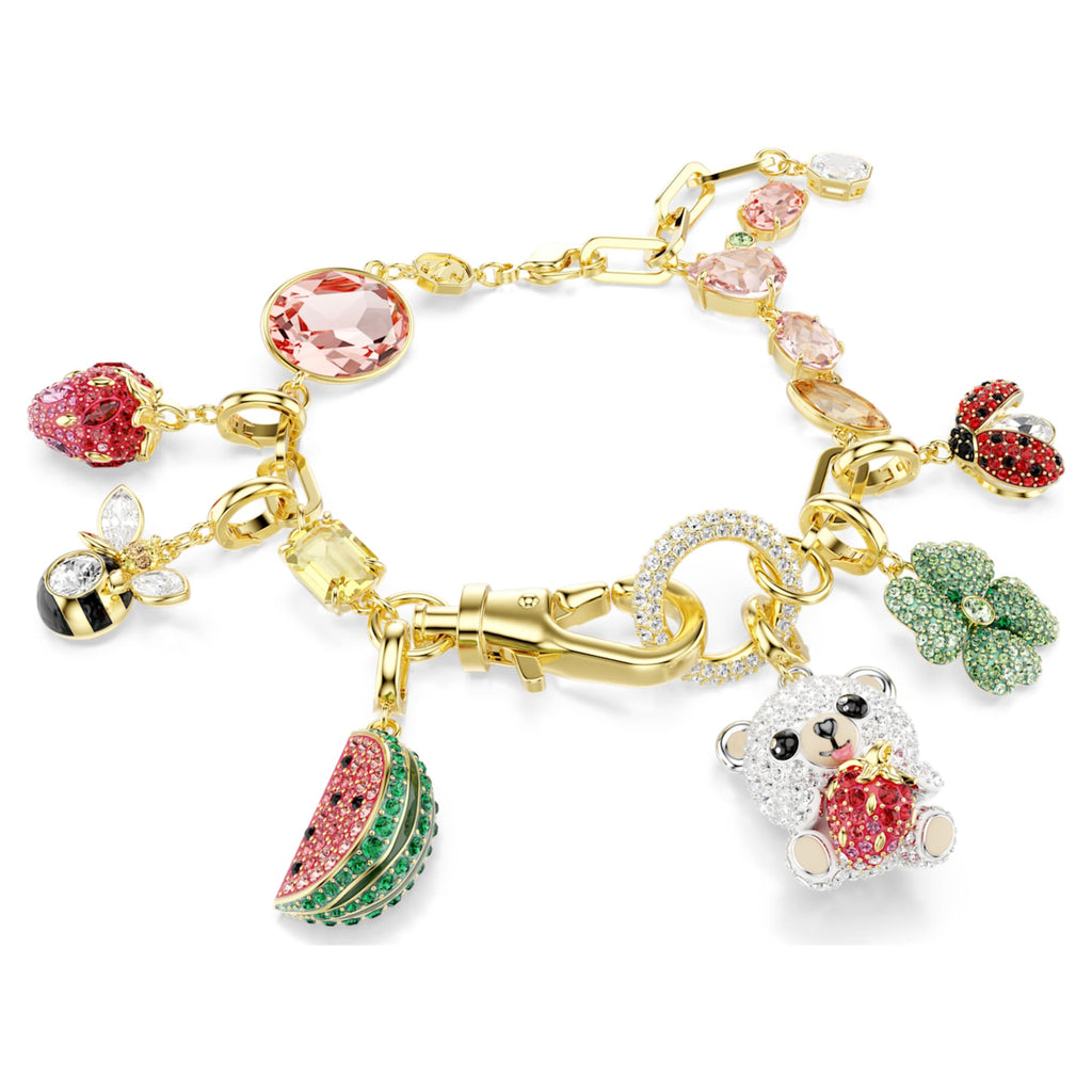 Swarovski Idyllia bracelet Mixed cuts, Mixed motifs, Multicolored, 18K gold finish