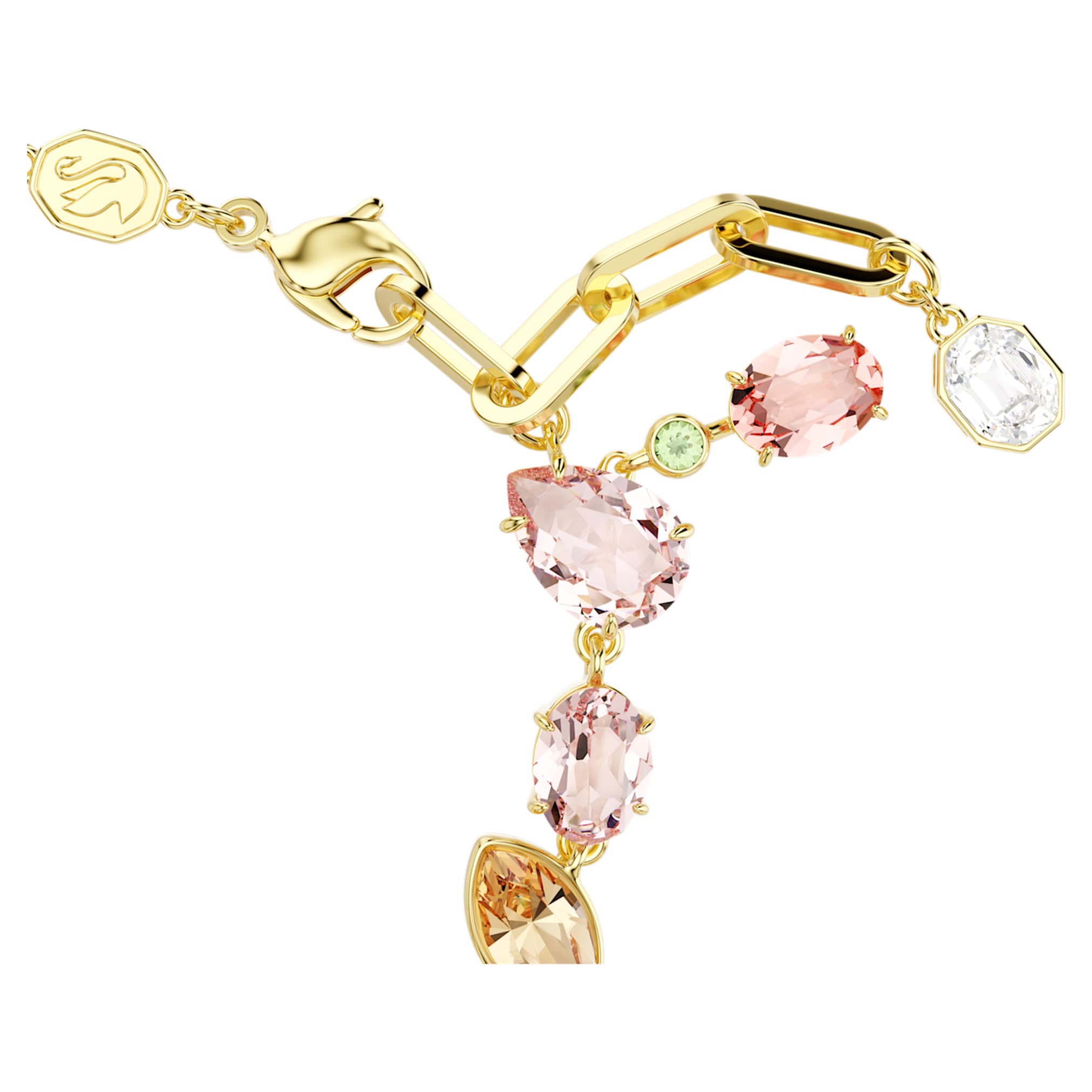 Swarovski Idyllia bracelet Mixed cuts, Mixed motifs, Multicolored, 18K gold finish