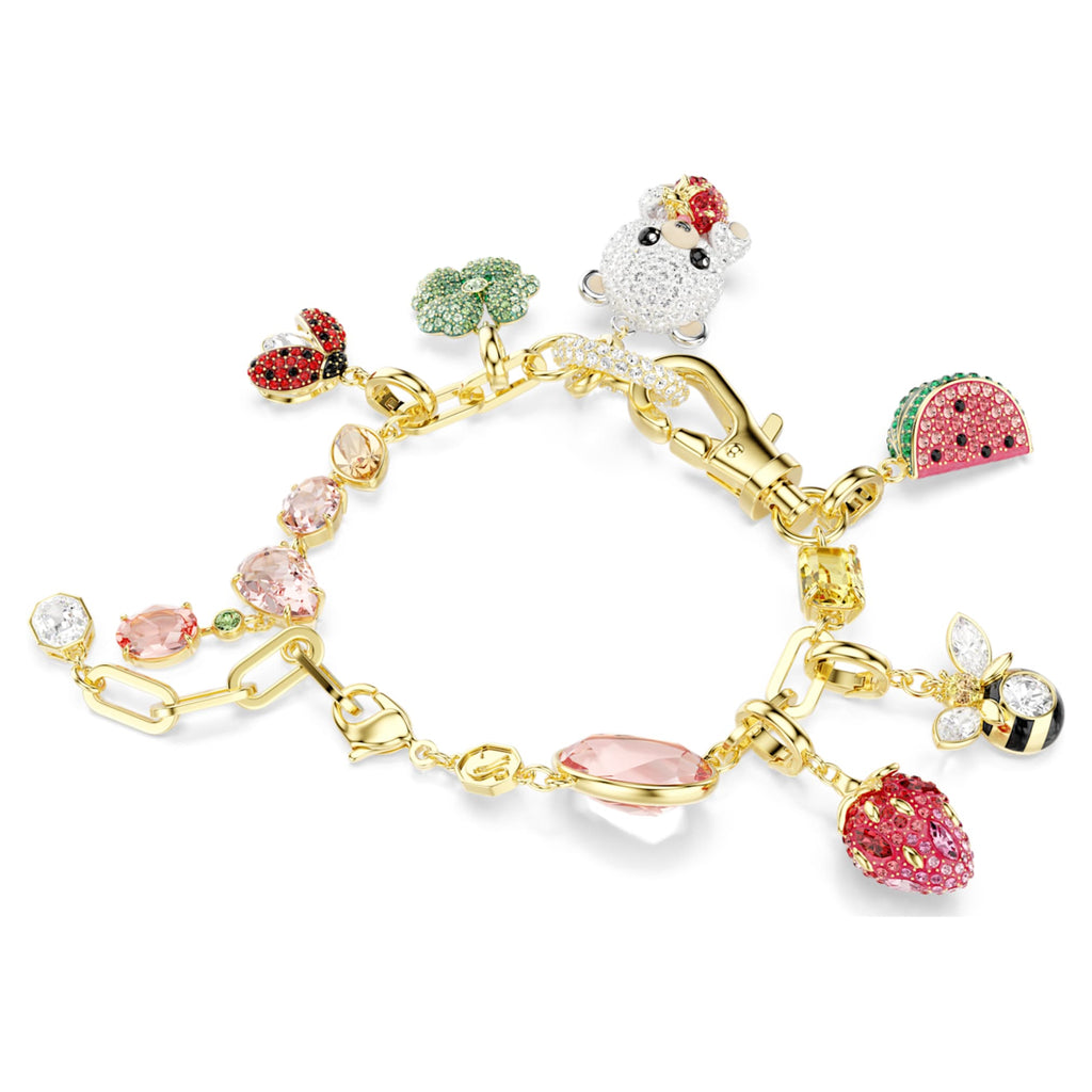 Swarovski Idyllia bracelet Mixed cuts, Mixed motifs, Multicolored, 18K gold finish
