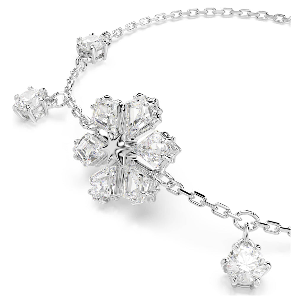 Swarovski Idyllia bracelet Mixed cuts, Snowflake, White, Rhodium plated