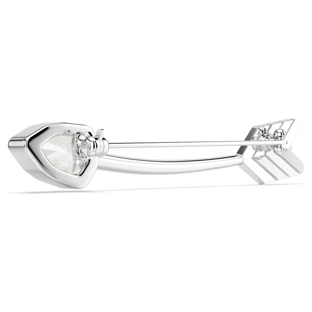 Swarovski Idyllia brooch Mixed cuts, Arrow, White, Rhodium plated