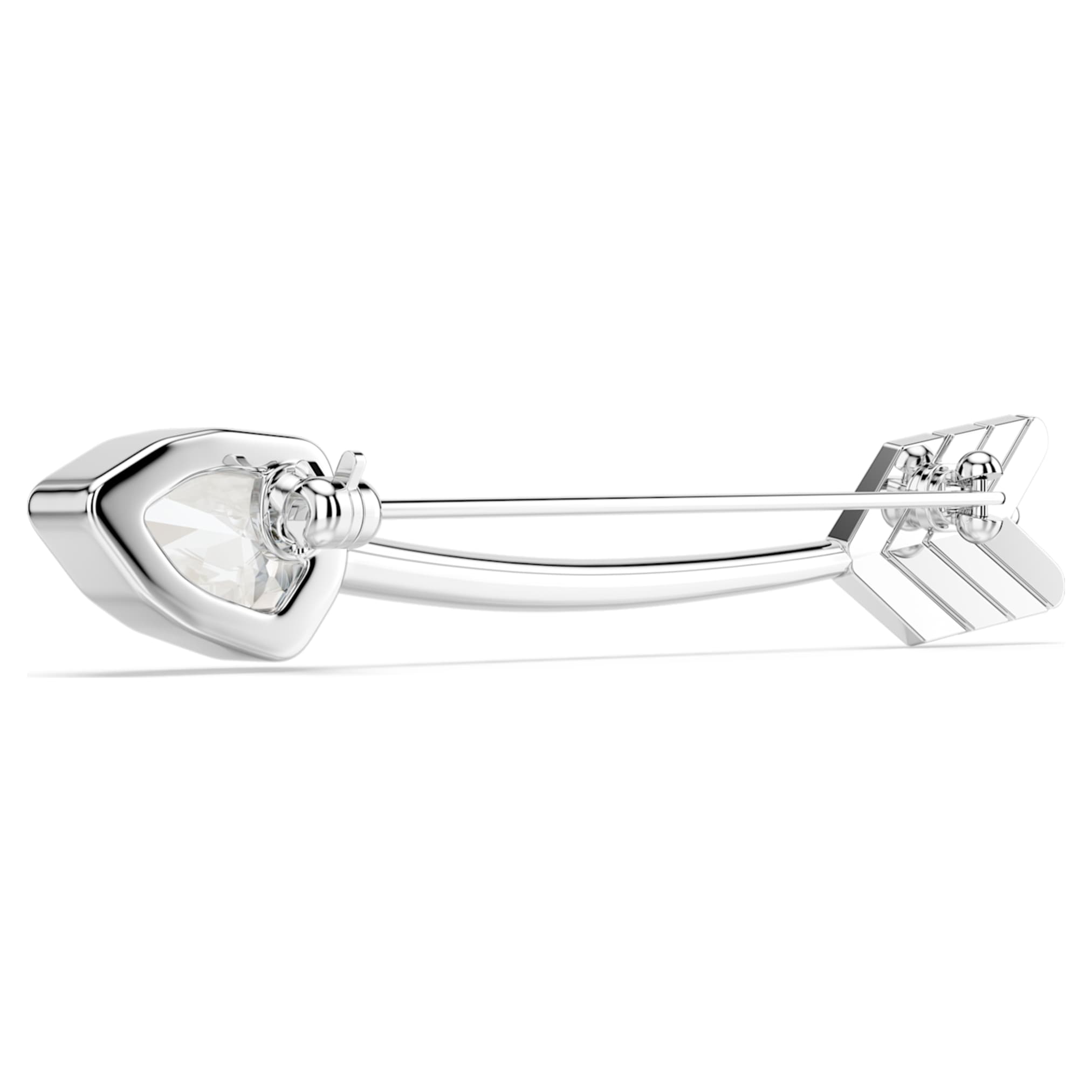 Swarovski Idyllia brooch Mixed cuts, Arrow, White, Rhodium plated