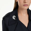Swarovski Idyllia brooch Mixed cuts, Feather, Rhodium plated