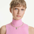 Swarovski Idyllia charm Clover, Green, 18K gold finish