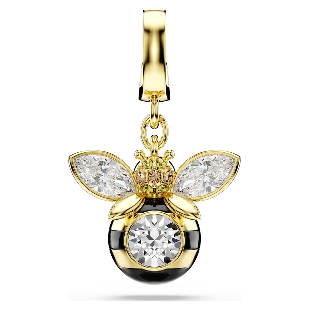 Swarovski Idyllia charm Mixed cuts, Bee, Multicolored, 18K gold finish