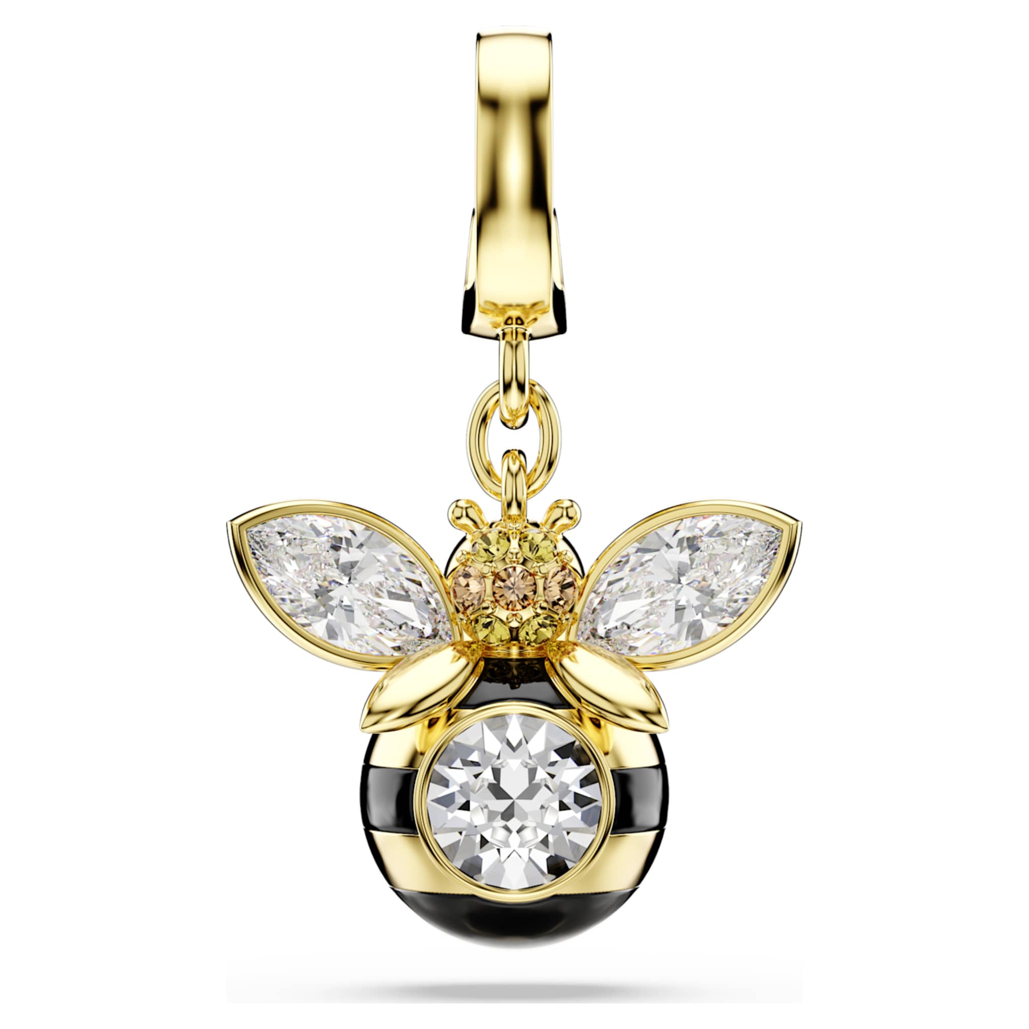 Swarovski Idyllia charm Mixed cuts, Bee, Multicolored, 18K gold finish