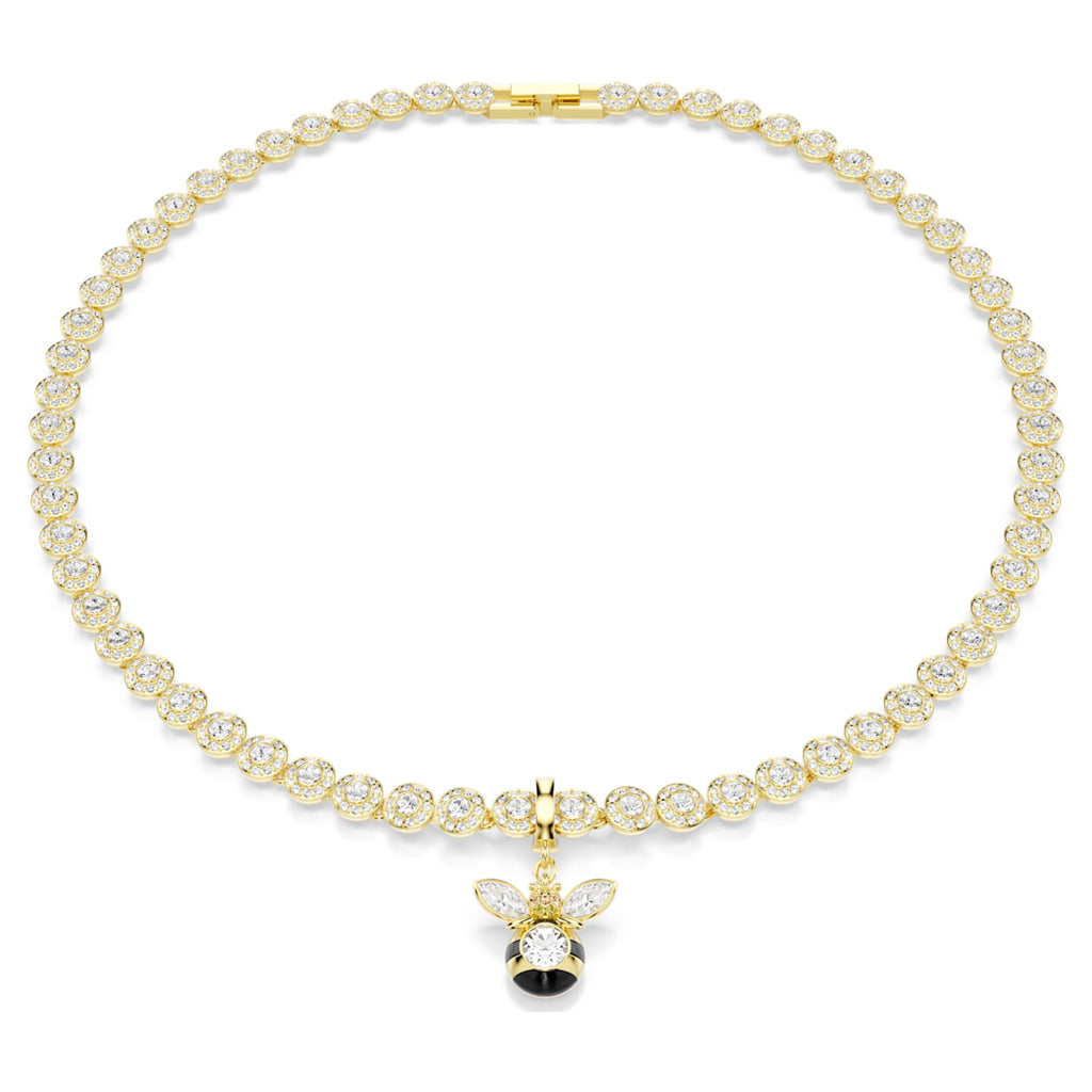 Swarovski Idyllia charm Mixed cuts, Bee, Multicolored, 18K gold finish