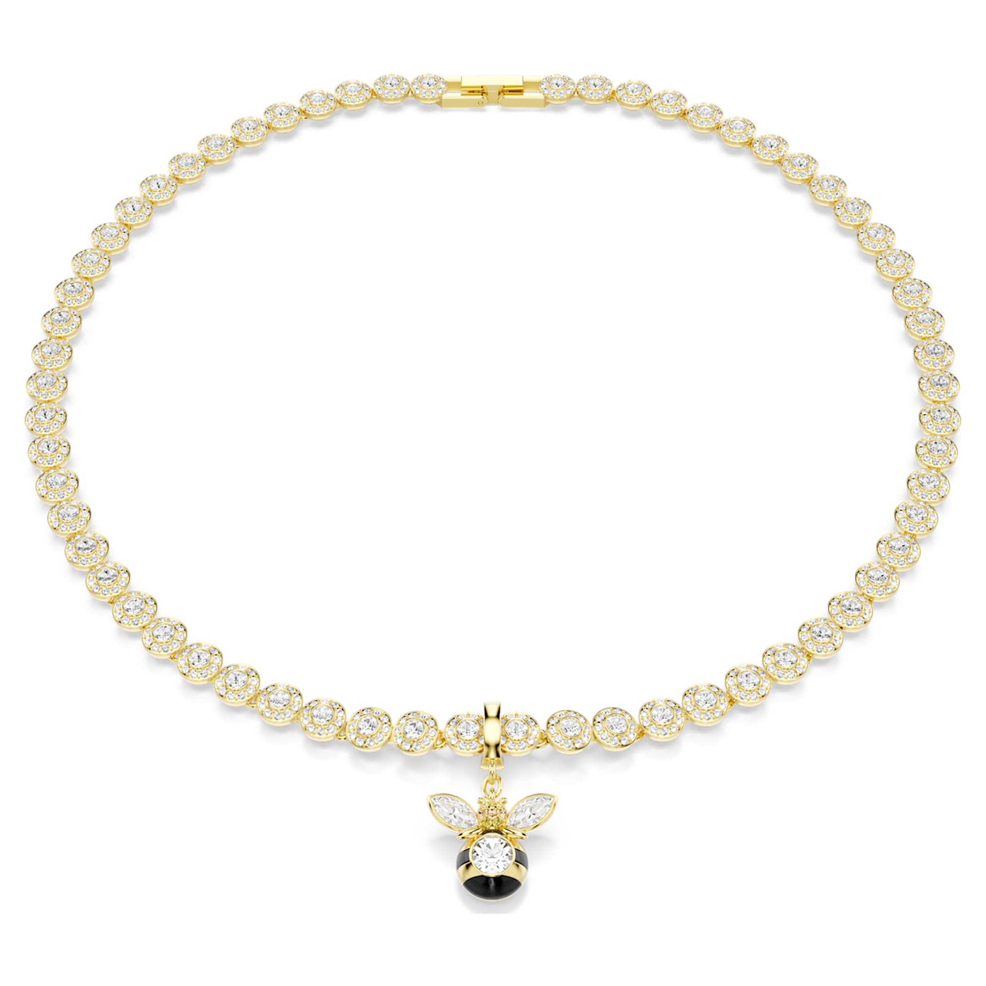 Swarovski Idyllia charm Mixed cuts, Bee, Multicolored, 18K gold finish