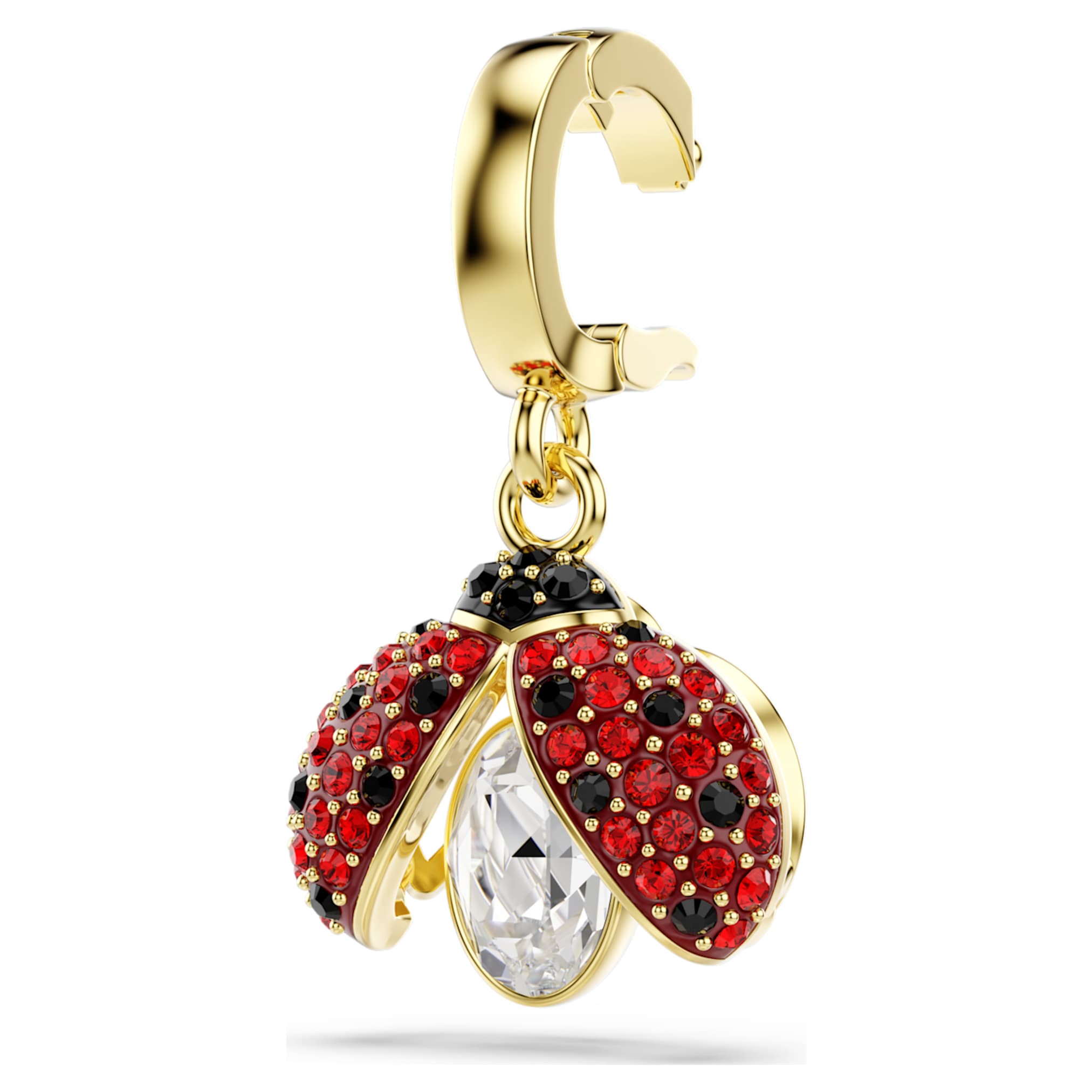 Swarovski Idyllia charm Mixed cuts, Ladybug, Red, 18K gold finish