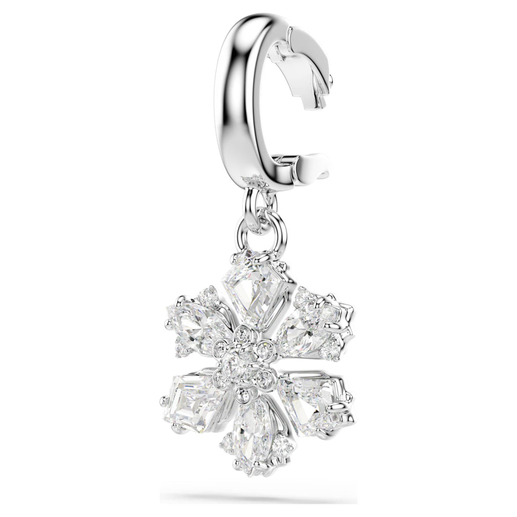 Swarovski Idyllia charm Mixed cuts, Snowflake, White, Rhodium plated