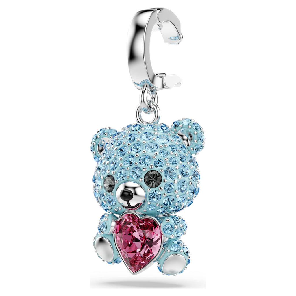 Swarovski Idyllia charm Mixed cuts, Teddy, Blue, Rhodium plated