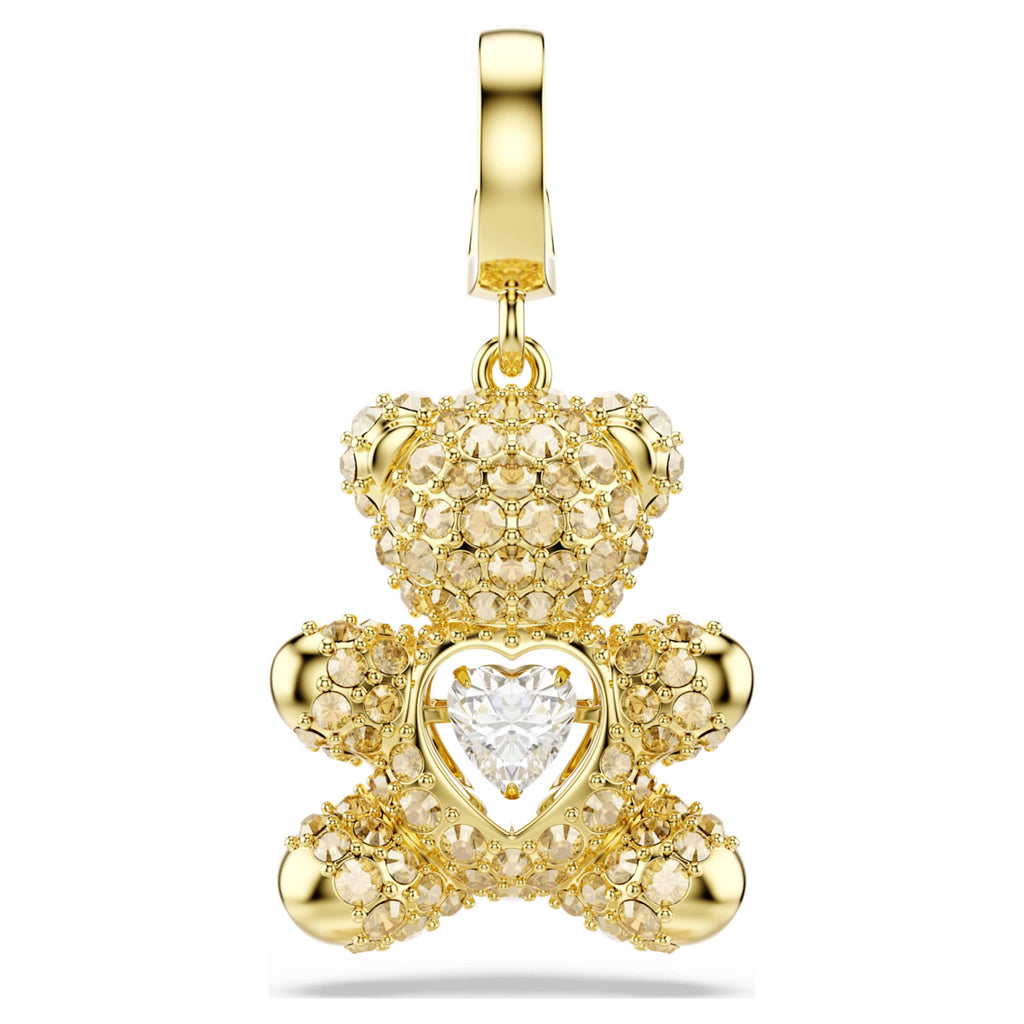 Swarovski Idyllia charm Mixed cuts, Teddy, Gold tone, 18K gold finish