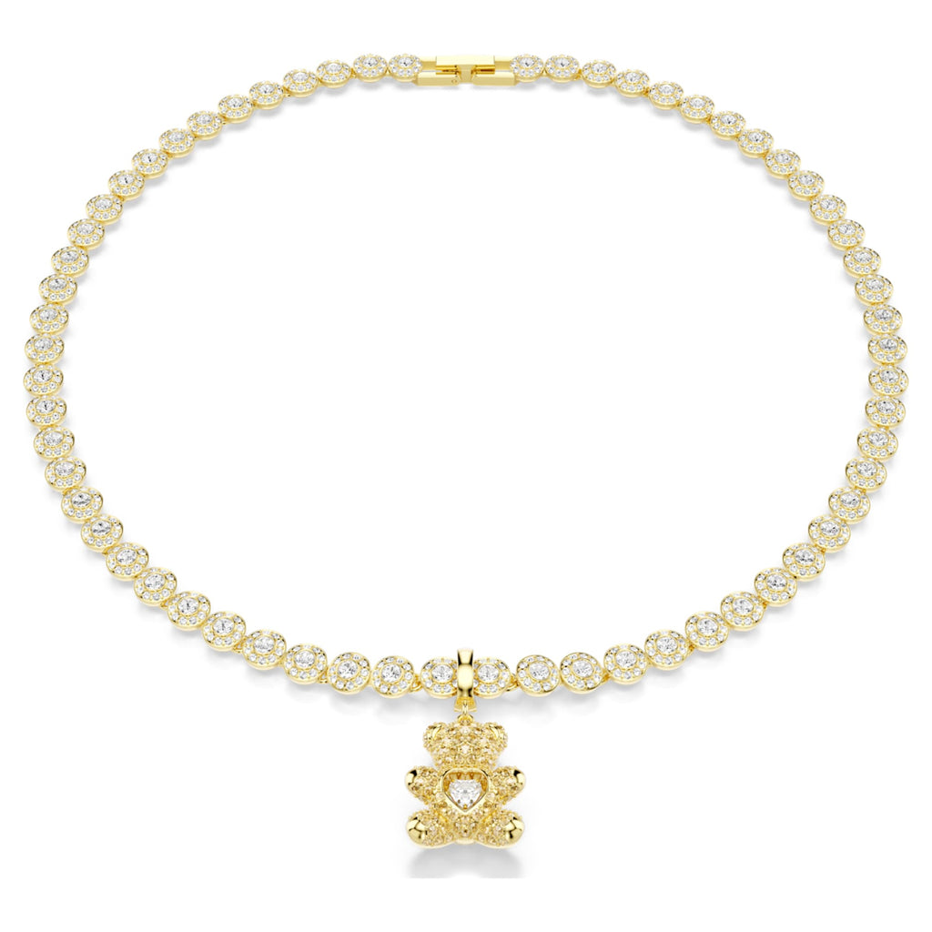 Swarovski Idyllia charm Mixed cuts, Teddy, Gold tone, 18K gold finish