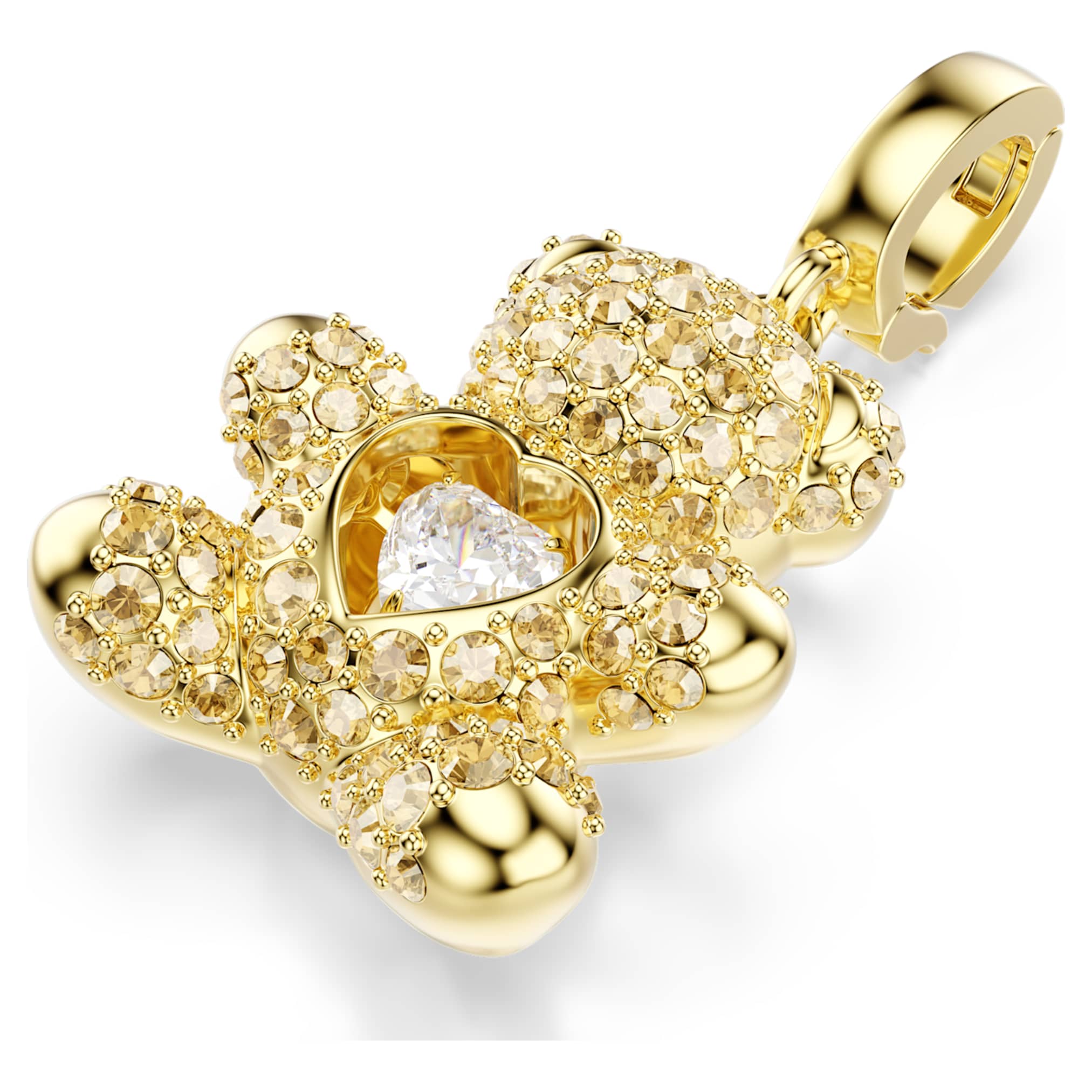 Swarovski Idyllia charm Mixed cuts, Teddy, Gold tone, 18K gold finish