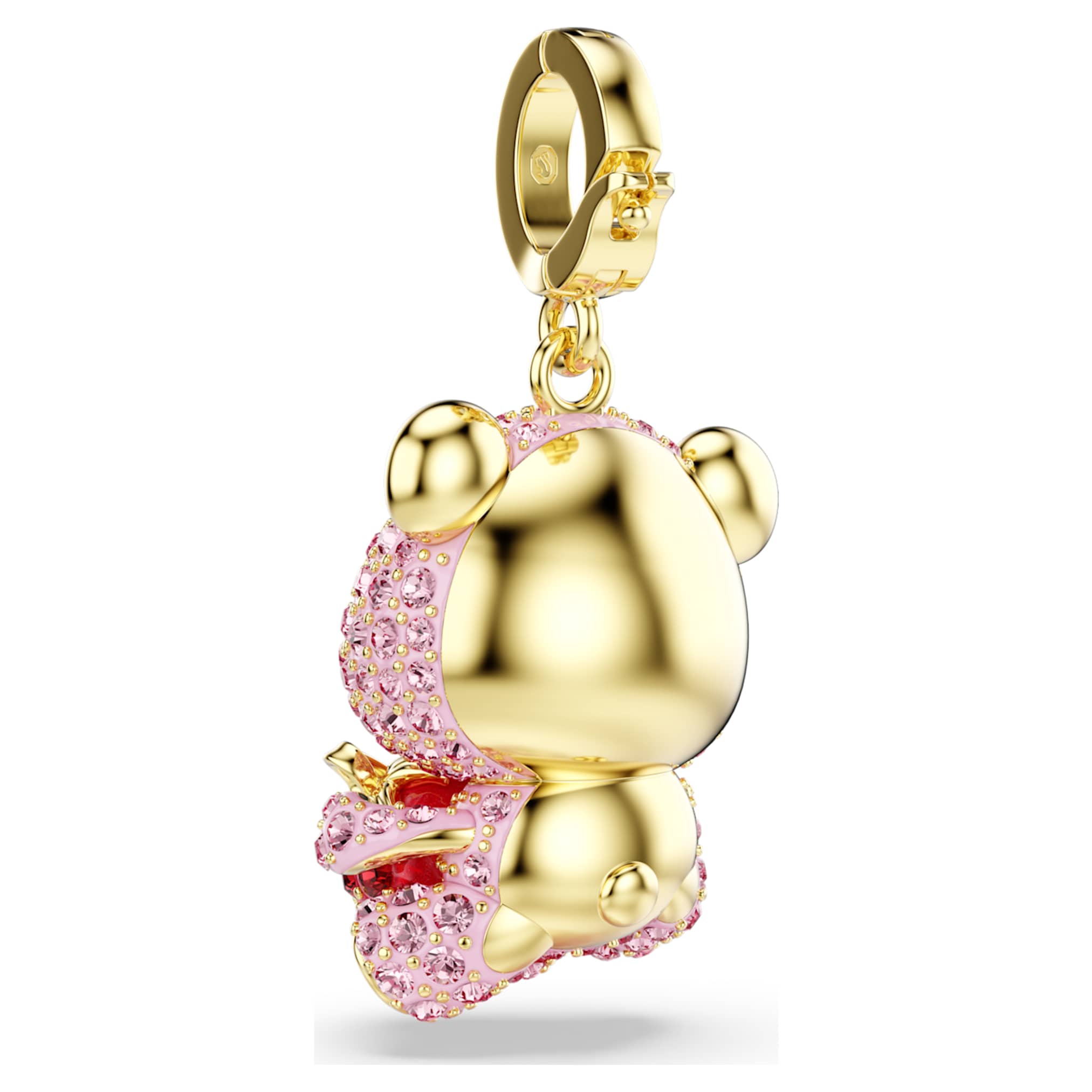 Swarovski Idyllia charm Mixed cuts, Teddy, Pink, 18K gold finish