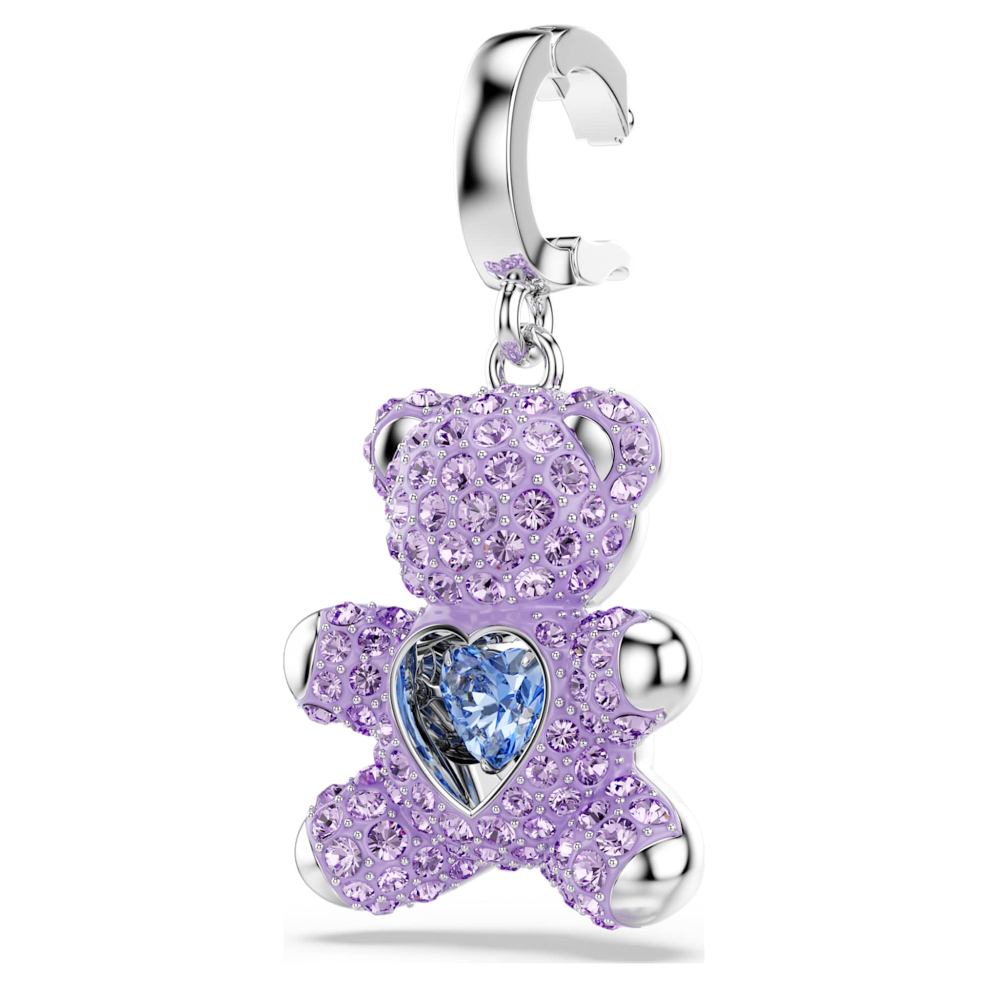 Swarovski Idyllia charm Mixed cuts, Teddy, Purple, Rhodium plated