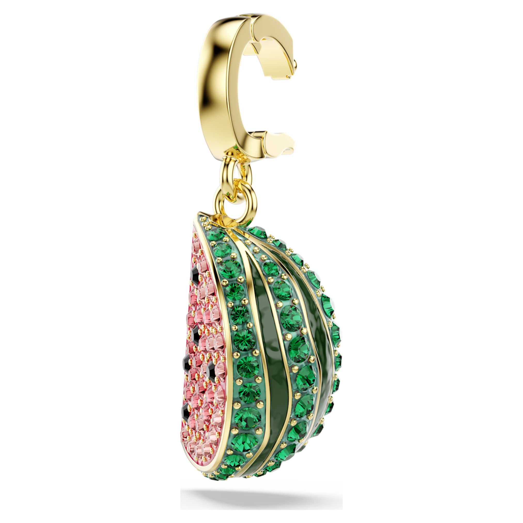 Swarovski Idyllia charm Mixed cuts, Watermelon, Multicolored, 18K gold finish
