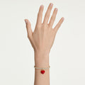 Swarovski Idyllia charm Round cut, Heart, Red, 18K gold finish