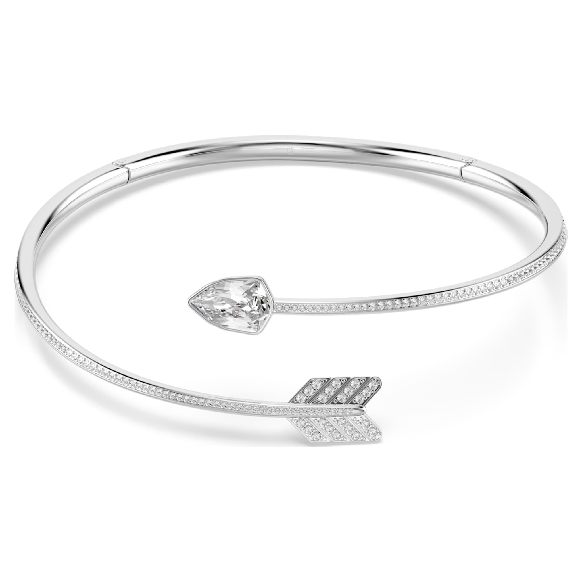 Swarovski Idyllia choker Mixed cuts, Arrow, White, Rhodium plated