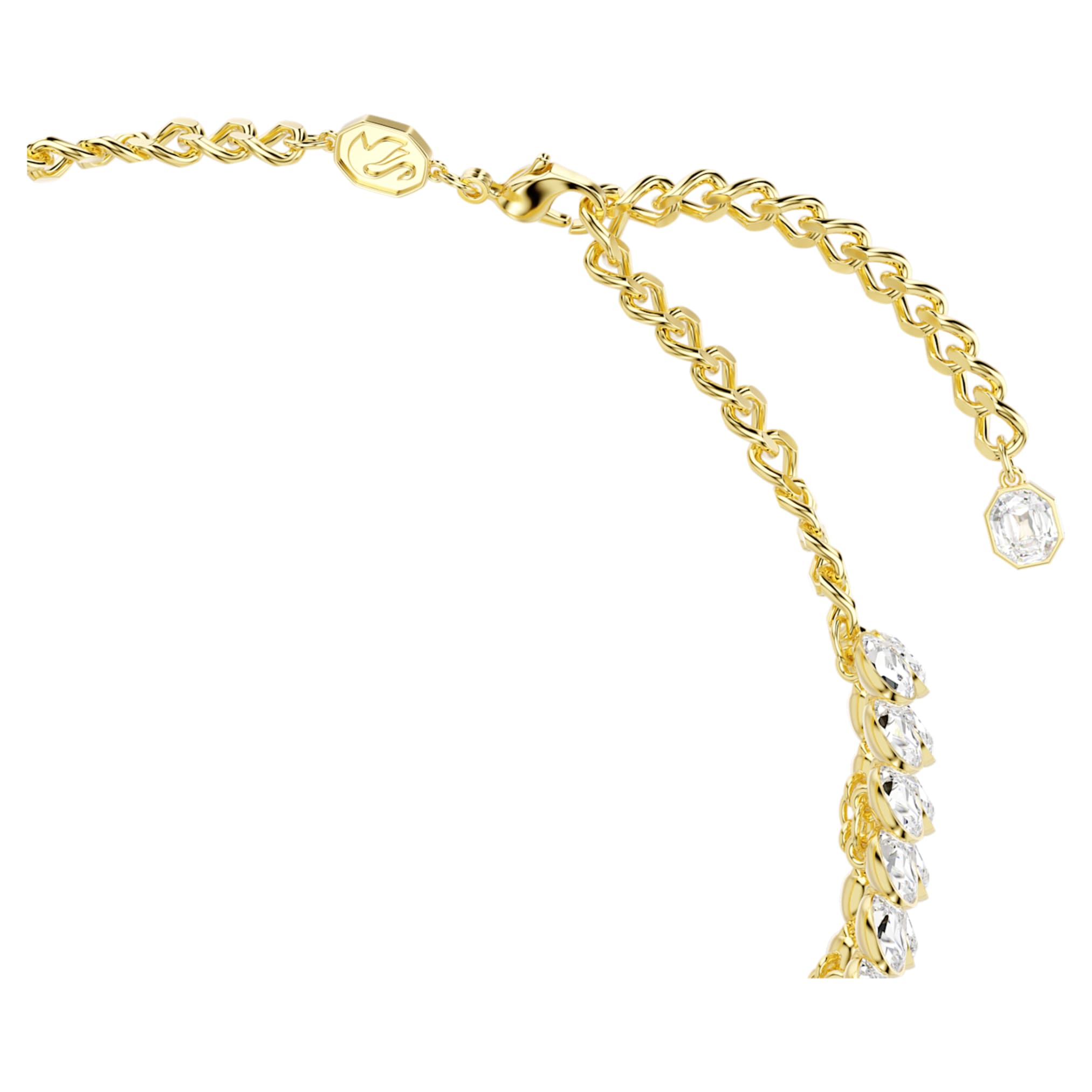 Swarovski Idyllia choker Oval cut, White, 18K gold finish