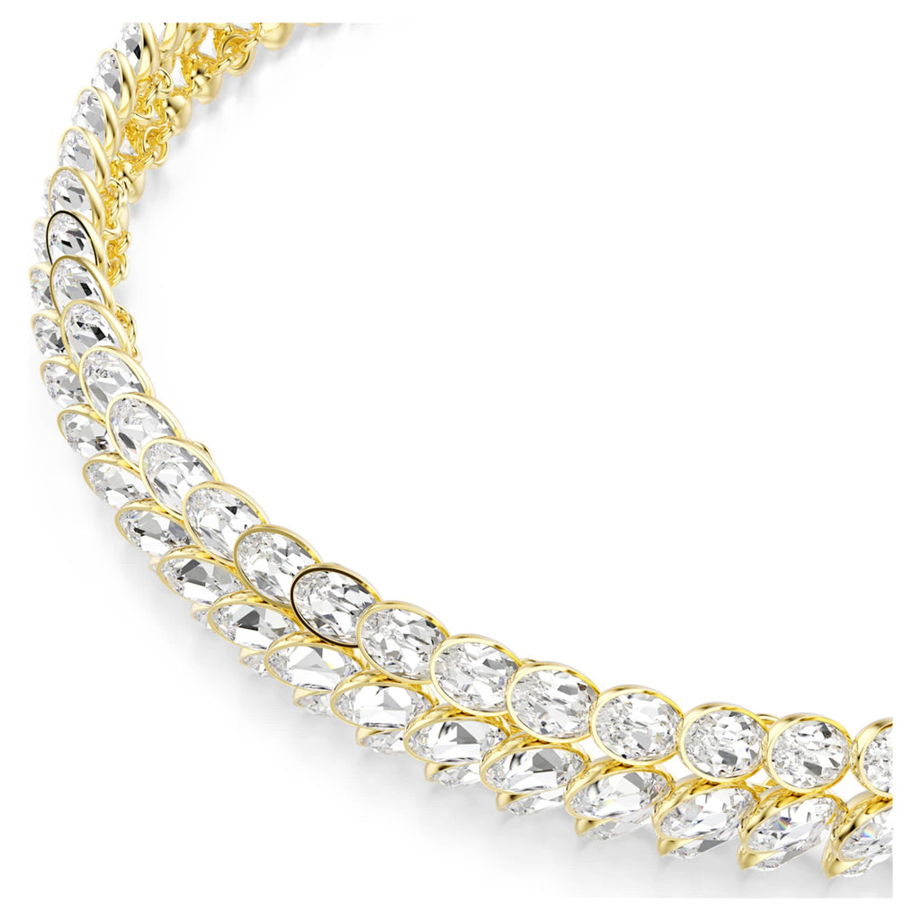 Swarovski Idyllia choker Oval cut, White, 18K gold finish