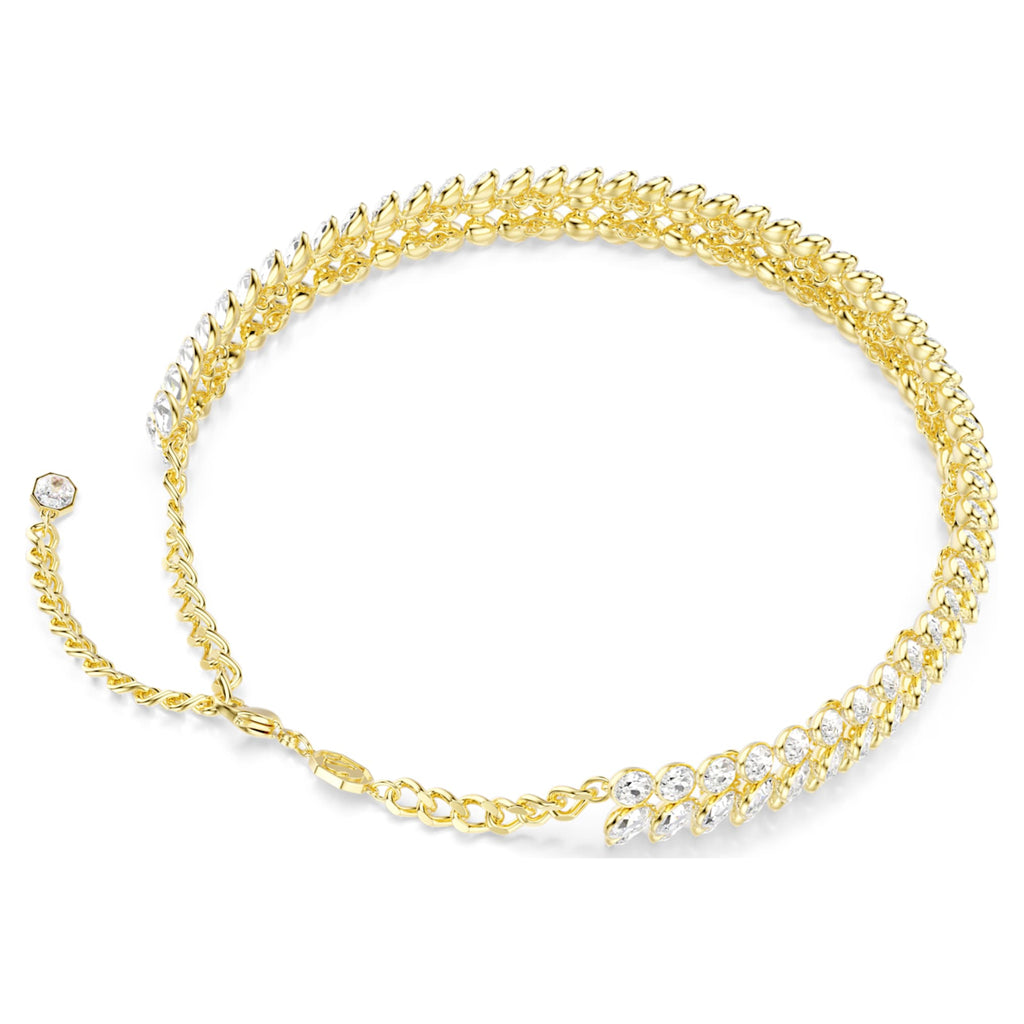 Swarovski Idyllia choker Oval cut, White, 18K gold finish