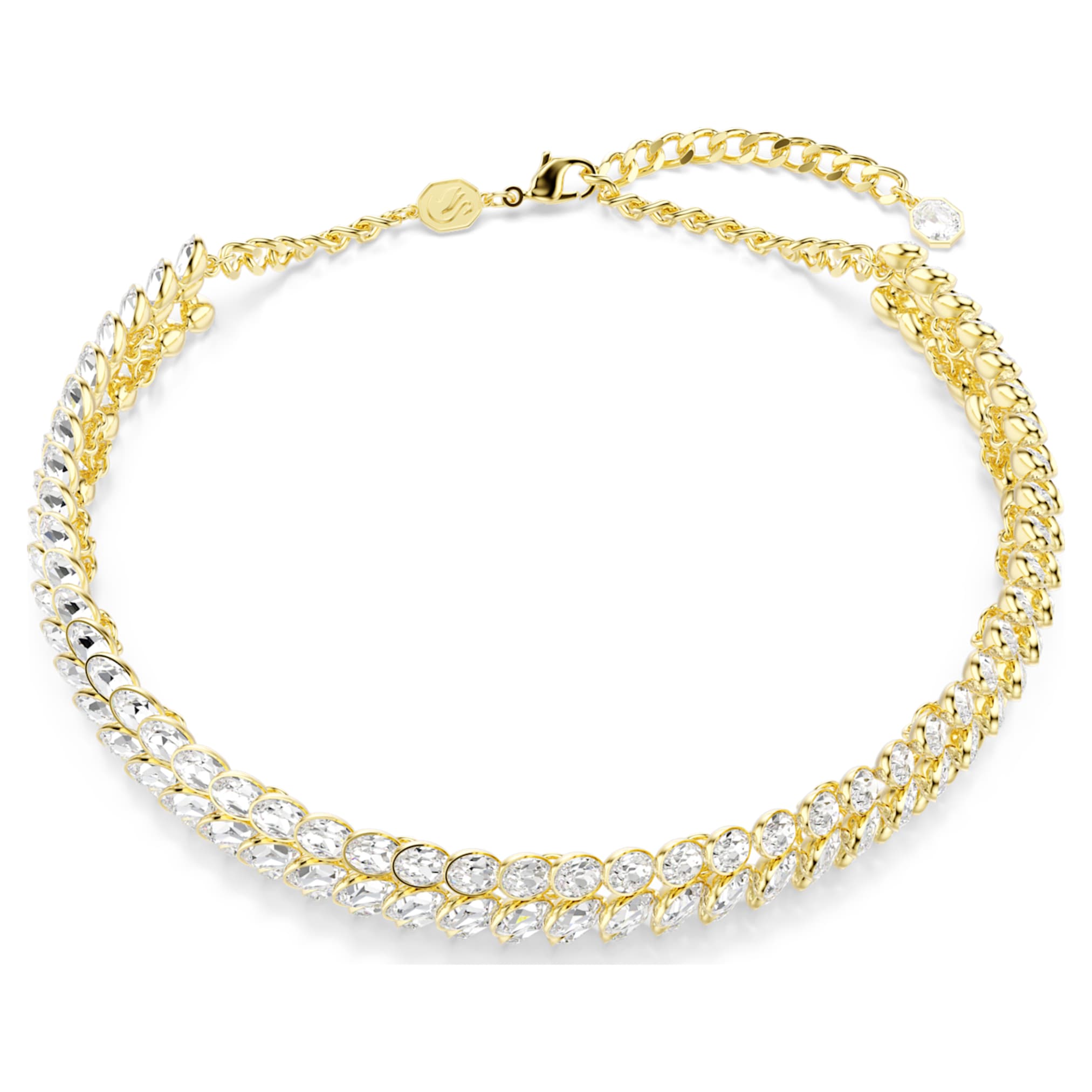 Swarovski Idyllia choker Oval cut, White, 18K gold finish
