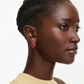 Swarovski Idyllia clip earrings Red, 18K gold finish