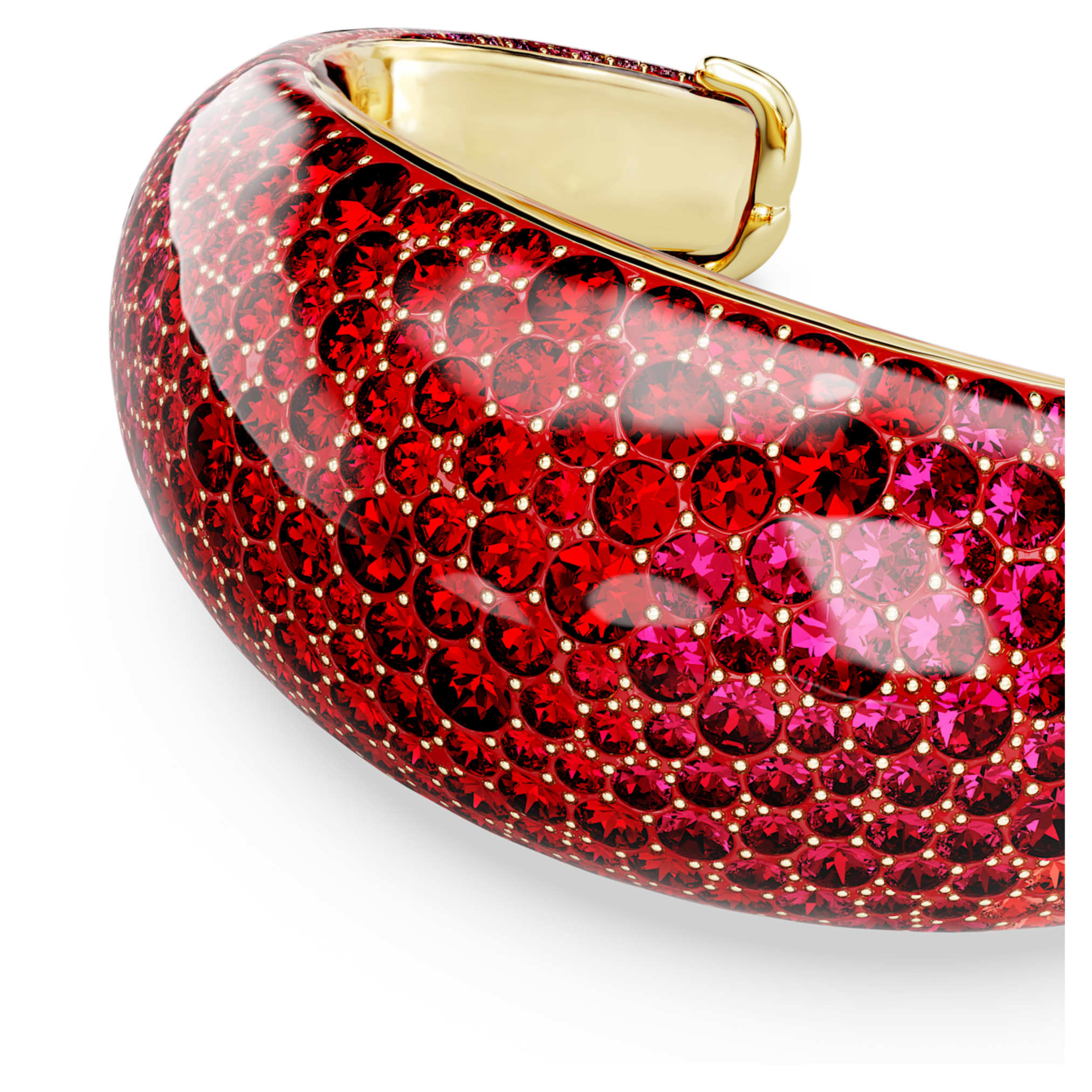 Swarovski Idyllia cuff Red, 18K gold finish