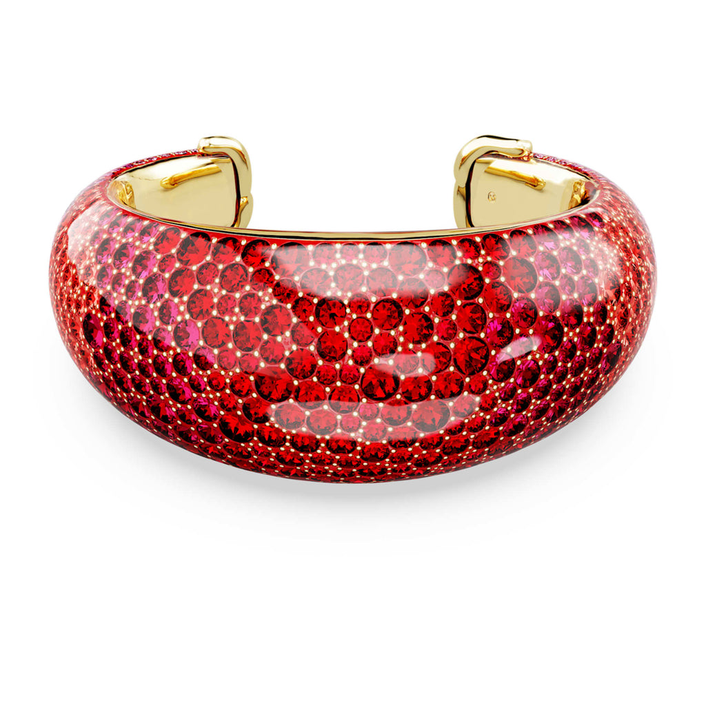 Swarovski Idyllia cuff Red, 18K gold finish