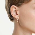 Swarovski Idyllia drop earrings Mixed cuts, Heart with arrow, White, Rhodium plated