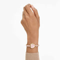Swarovski Idyllia Heart watch Crystal bracelet, Pink, Gold-tone finish