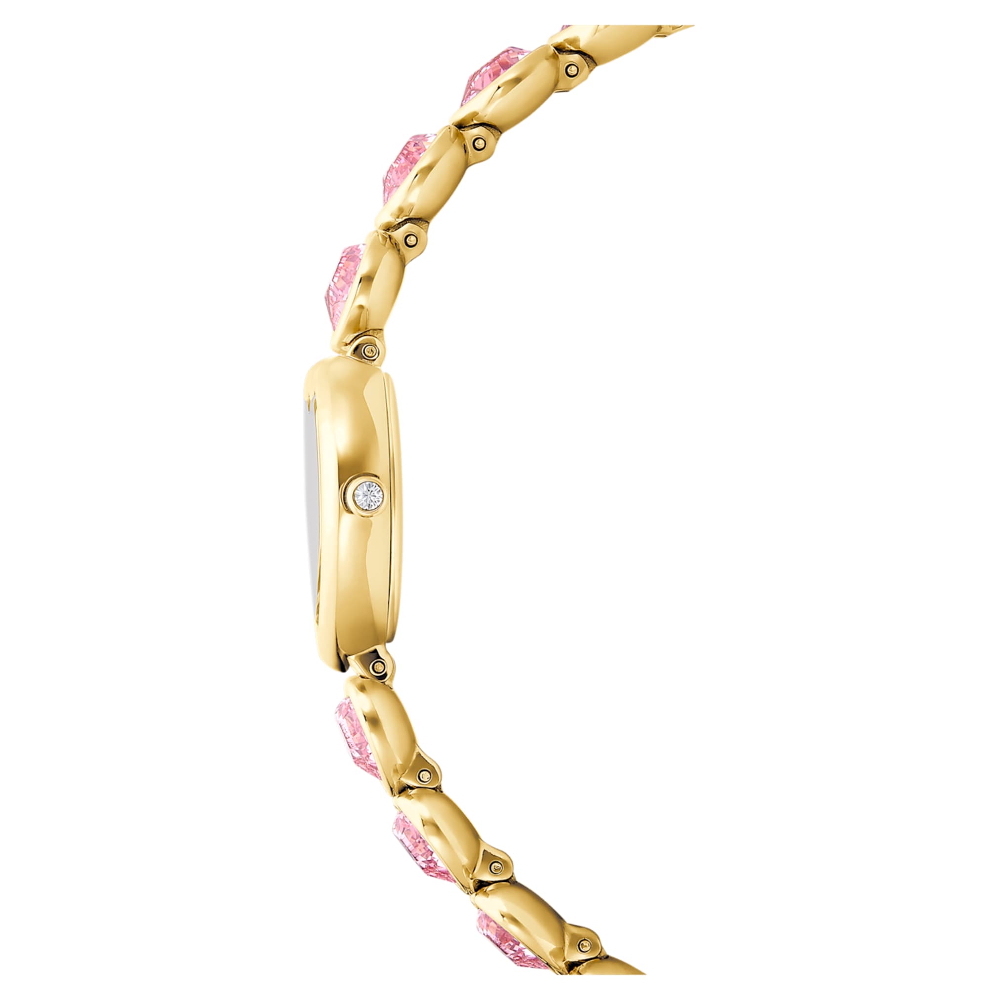 Swarovski Idyllia Heart watch Crystal bracelet, Pink, Gold-tone finish
