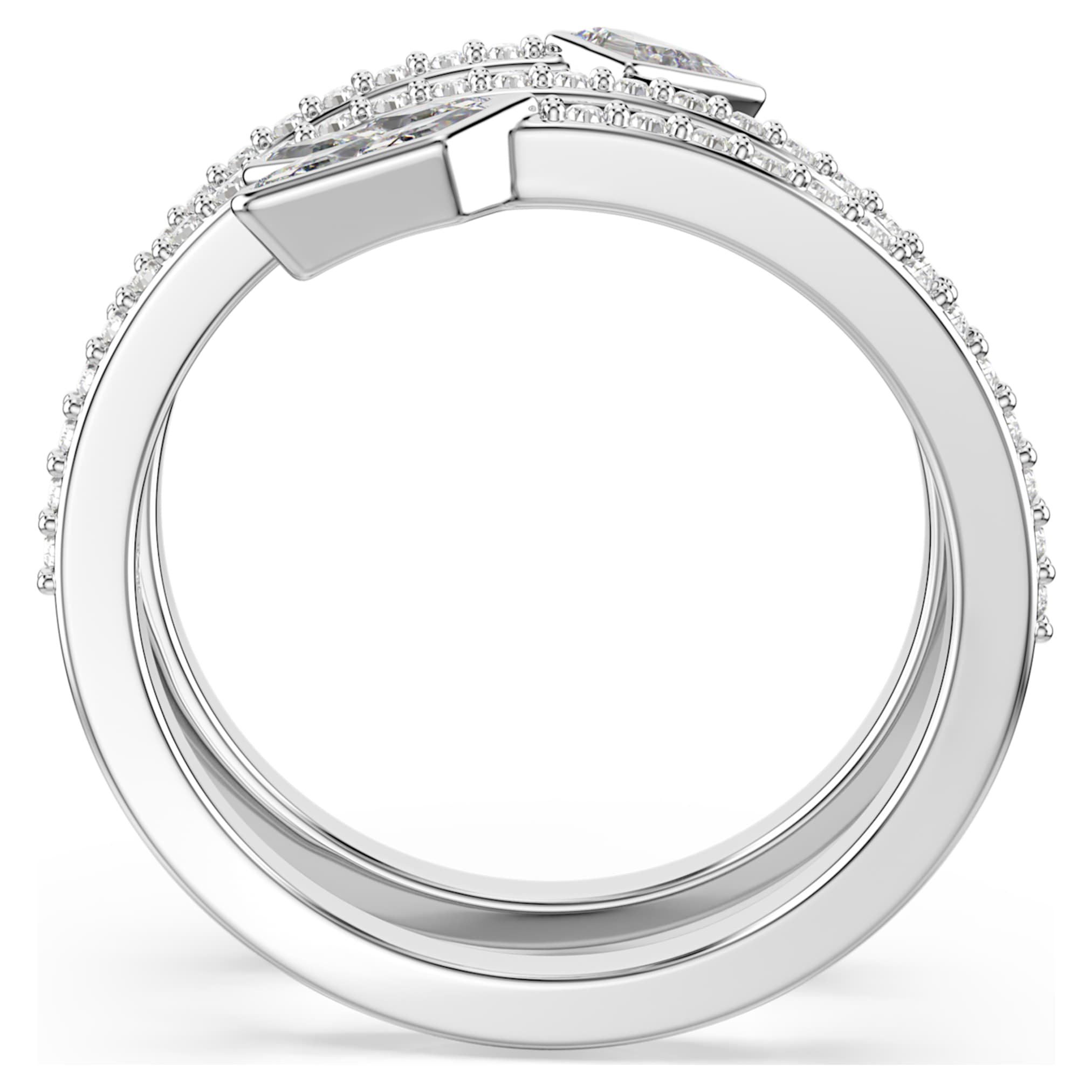 Swarovski Idyllia motif ring Mixed cuts, Arrow, White, Rhodium plated