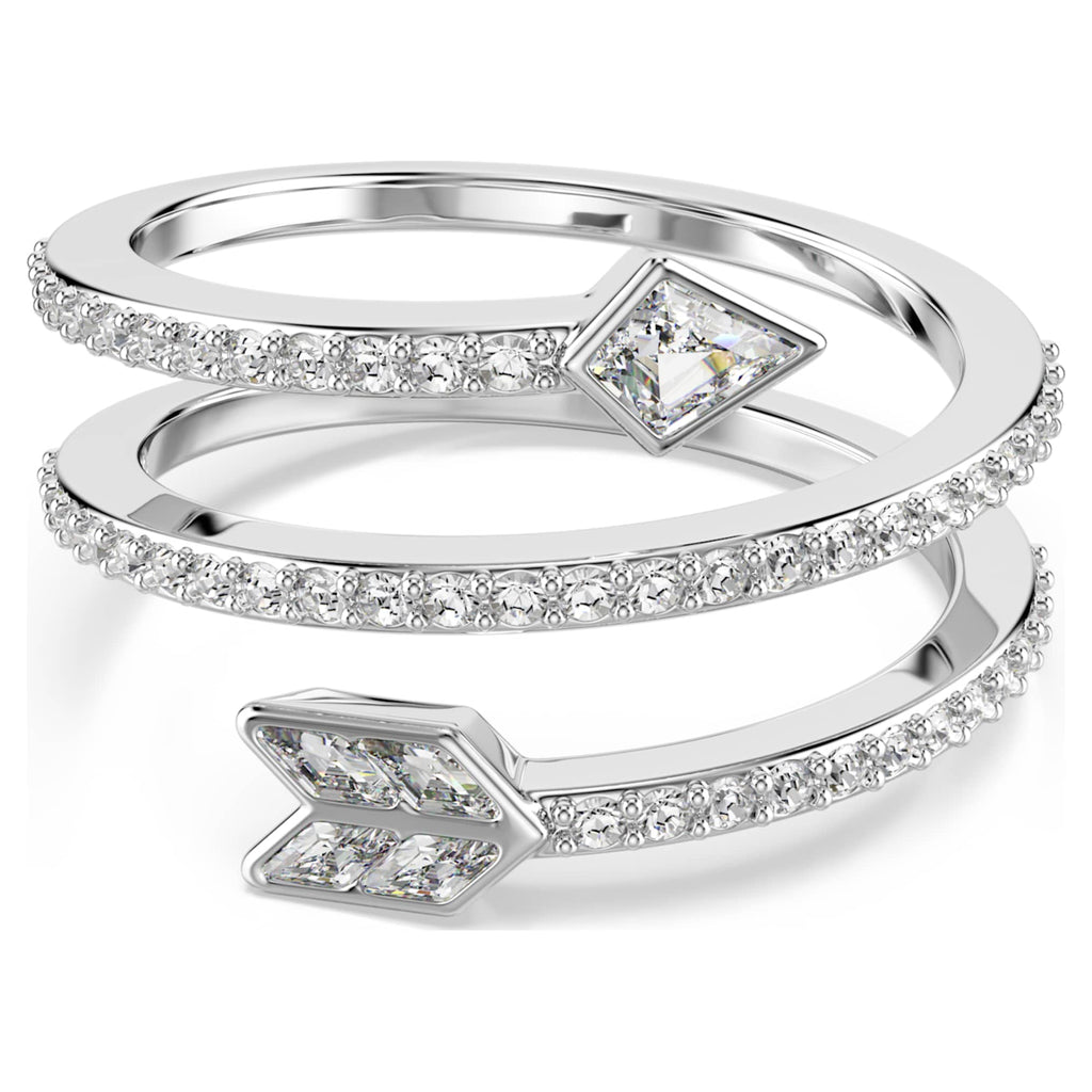 Swarovski Idyllia motif ring Mixed cuts, Arrow, White, Rhodium plated