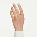 Swarovski Idyllia motif ring Mixed cuts, Bee, Multicolored, 18K gold finish