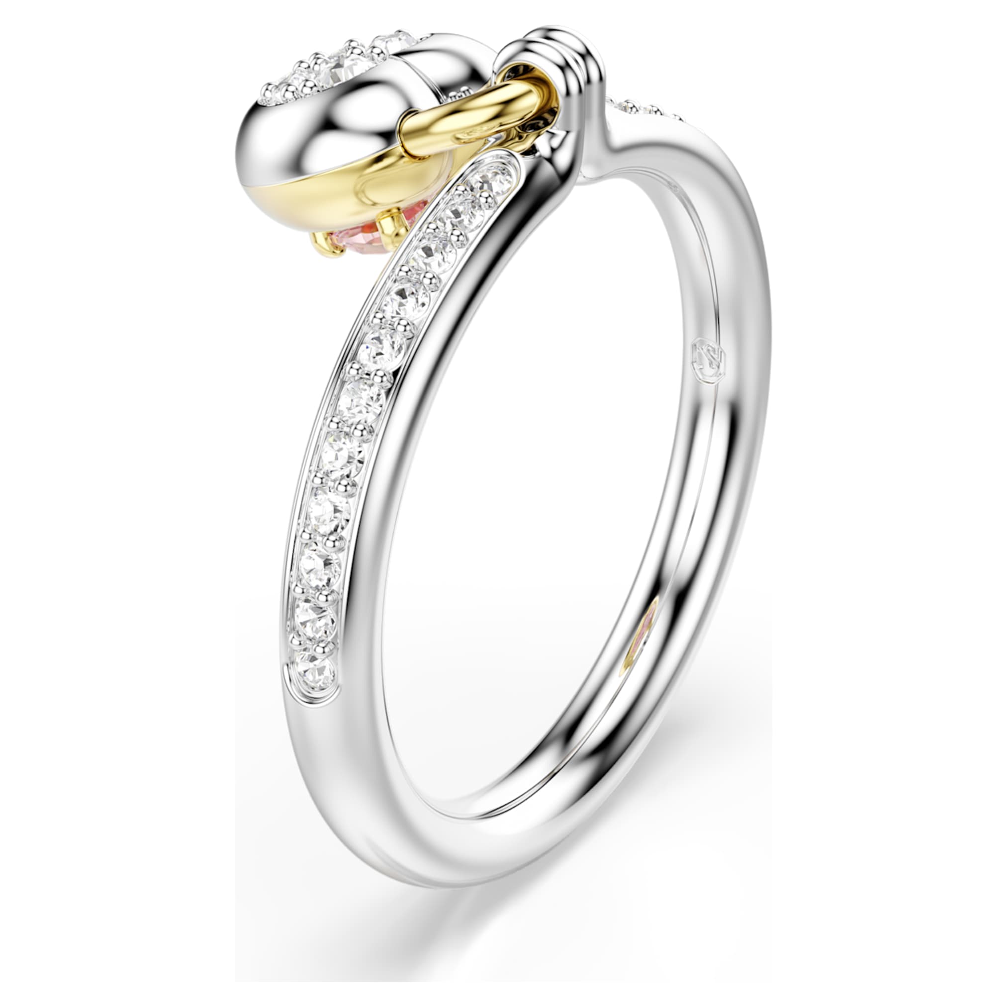 Swarovski Idyllia motif ring Mixed cuts, Heart, Pink, Mixed metal finish