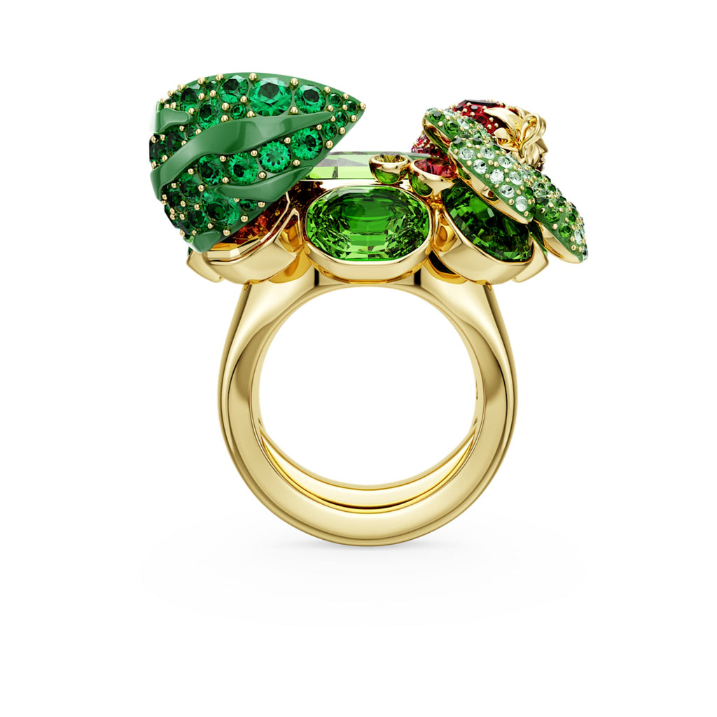 Swarovski Idyllia motif ring Multicolored, 18K gold finish