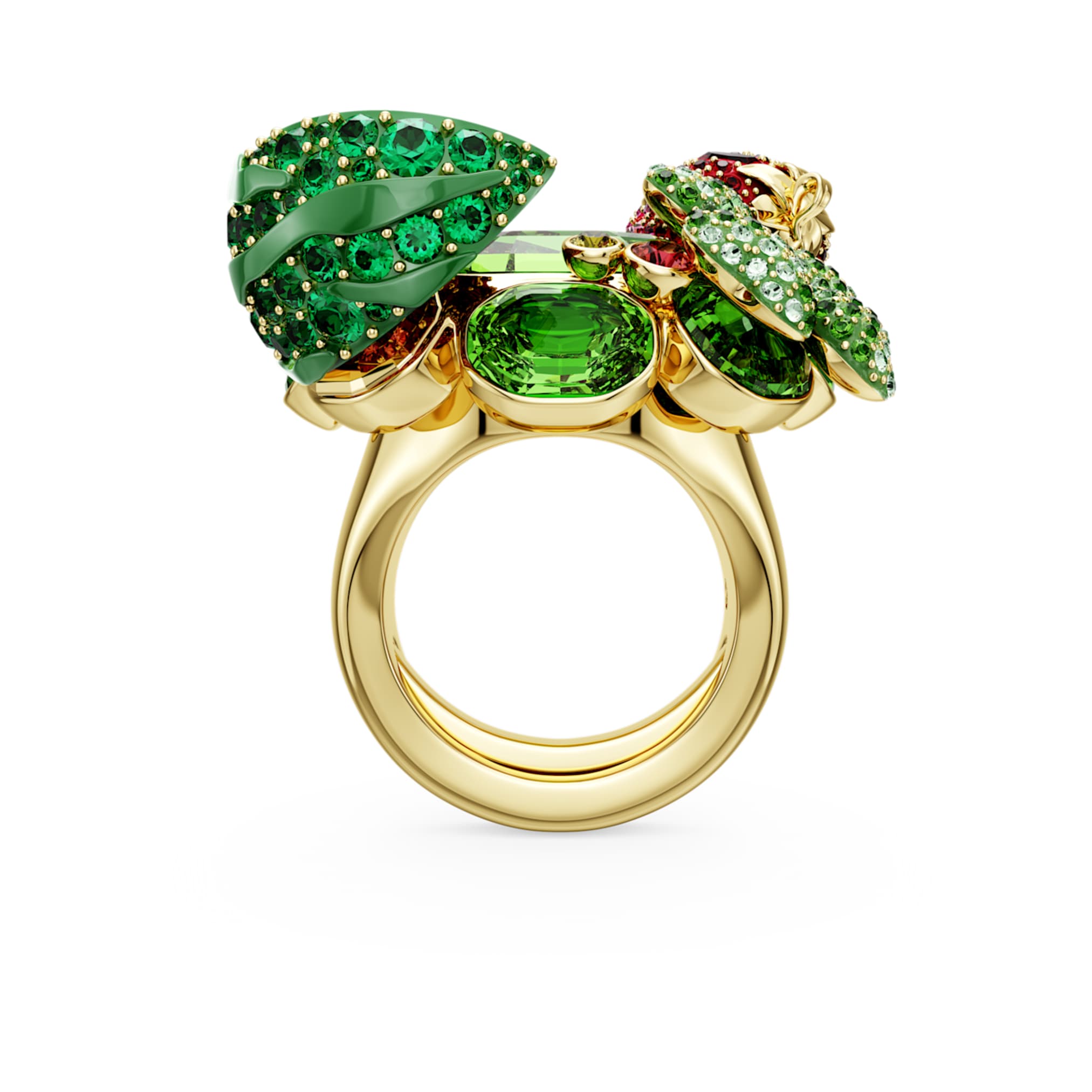 Swarovski Idyllia motif ring Multicolored, 18K gold finish