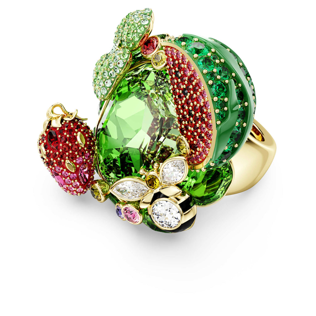 Swarovski Idyllia motif ring Multicolored, 18K gold finish