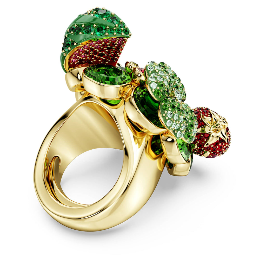 Swarovski Idyllia motif ring Multicolored, 18K gold finish
